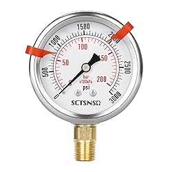 SCTSNSR 0 to 3000 Psi Pressure Gauge, Glycerin
