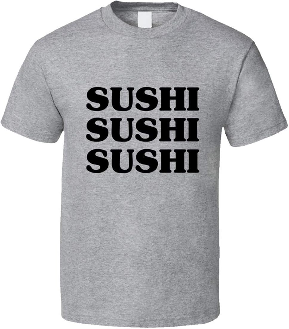 Sushi Tee Trendy Foodie T Shirt Grey Amazon.co.uk Clothing