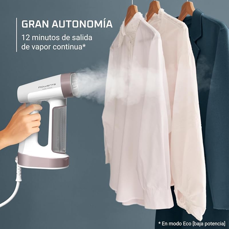 Rowenta Pure Force, escova de vapor e ferro 2 em 1, uso vertical/horizontal, vapor potente, aquece em 25s, DR8720F0