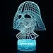 LED 3D Optical Illusion Smart 7 Colors Night Light Desk Lamp with USB Cable (Darth Vader)
