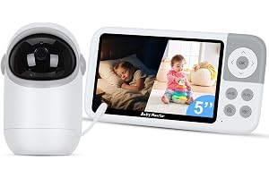 Babá Eletrônica com Monitor 5" HD, Baba Eletrônica sem Wi-Fi, Câmera com Visão Noturna e Áudio Bidirecional, Monitoramento com Zoom Digital, Ideal para Baby Monitor e Cuidados Infantis