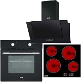 Baridi 4 Zone Ceramic Hob 5 Function Oven and Angled Cooker Hood Bundle view 1