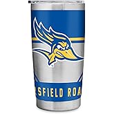 Rico Industries NCAA Cal State Bakersfield Roadrunners Standard 20oz Stainless Steel Tumbler with Lid - Great For Coffee, Tea, Water or Cocktails