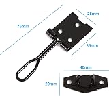 TERF Wire Hasp and Staple Set 75mm Black Pack of 2 with Fixing Screws view 2