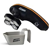 Bald Buddy Head Shaver for Men, Waterproof, Rechargeable Electric Razor, Cordless, Ergonomic Design, Battery & Cleaning Indicator, The Cut Buddy
