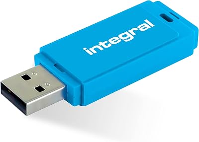 Integral 32GB Neon Blue USB 2.0 Flash Drive Stick Thumb Drive UK Support