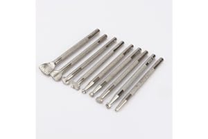 MISKALL 9 Pcs Leather Working Saddle Making Tools Craft Tool Leather Craft Stamp Kits, Leather Working Saddle Making Stamps Tools Set for Leathercraft Carving DIY Handmade Art