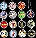 15 NINJAGO Flat Bottle Cap Necklaces for Birthday, Party Favor Set A2