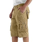 Rejork Cargo Shorts for Men Casual 3/4 Capri Pants with Pockets Long Below Knee Length Loose Fit Hiking Work