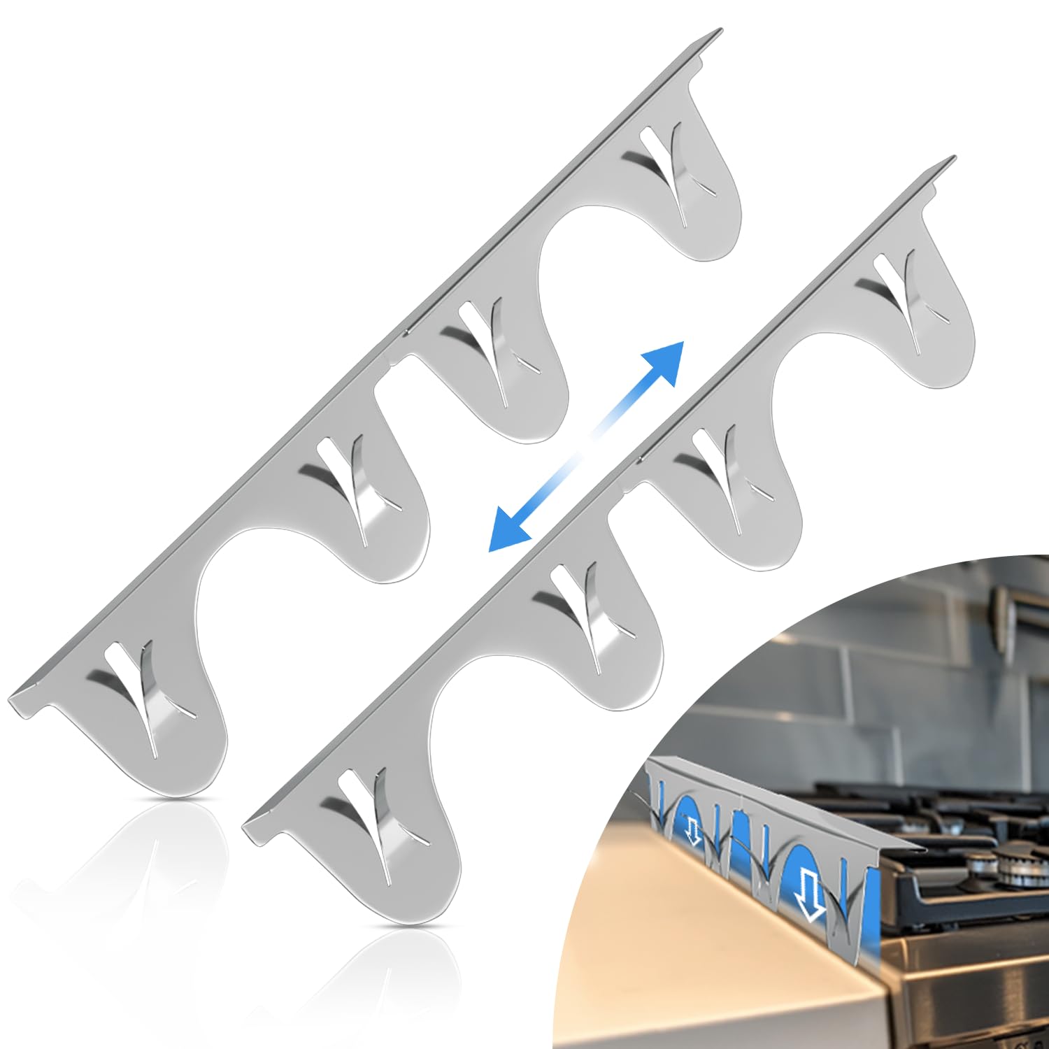 Stove Gap Covers Stainless Steel, 2 Pack, Stove Gap