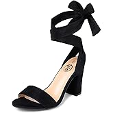 Trary Pink Purple Nude Red Black Heels for Women, Lace Up Chunky Heels for Women, Strappy Heels for Women Sandals, High Platform Stripper Heels, Comfortable Wide Width Tie Up Heels 3 Inch Open Toe