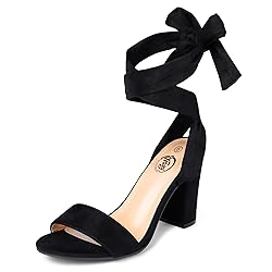Trary Black Heels for Women, Black Strappy Heels