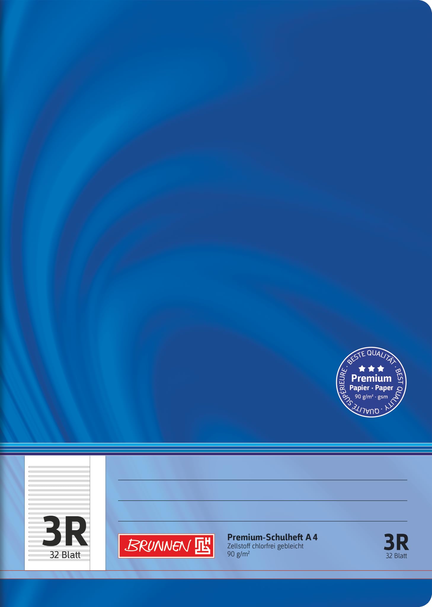 Brunnen 104440323 Vivendi A4 Exercise Book (32 Pages Ruled with a Margin, Lined, 3R, 3rd Form)