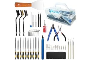 MINTION 54 PCS 3D Printer Tool Kit, 3D Printer Accessories Kit for Cleaning, Removal Finishing Cutting, Include Metal Deburring Tool, Removal Tools, Nozzle Cleaning Kit and More, for Bambu Lab, Ender 3, Kobra