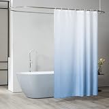 Furlinic Shower Curtain 150x180cm Mould Proof Polyester 10 Hooks White to Sky view 5