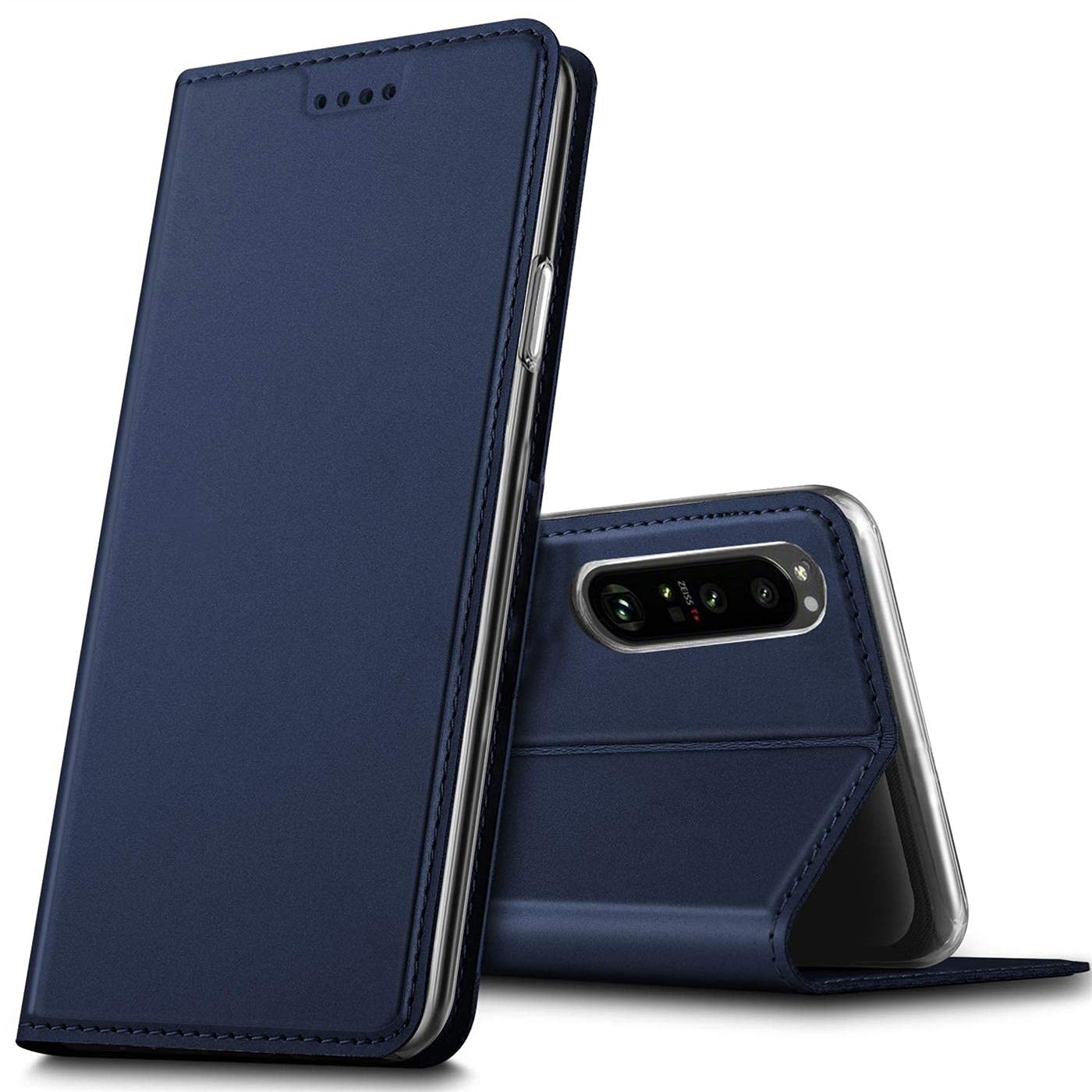 Mobile phone case for Sony Xperia 5 IV (2022), premium mobile phone flip cover for Sony Xperia 5 IV case [integrated magnet] book case PU leather bag, blue