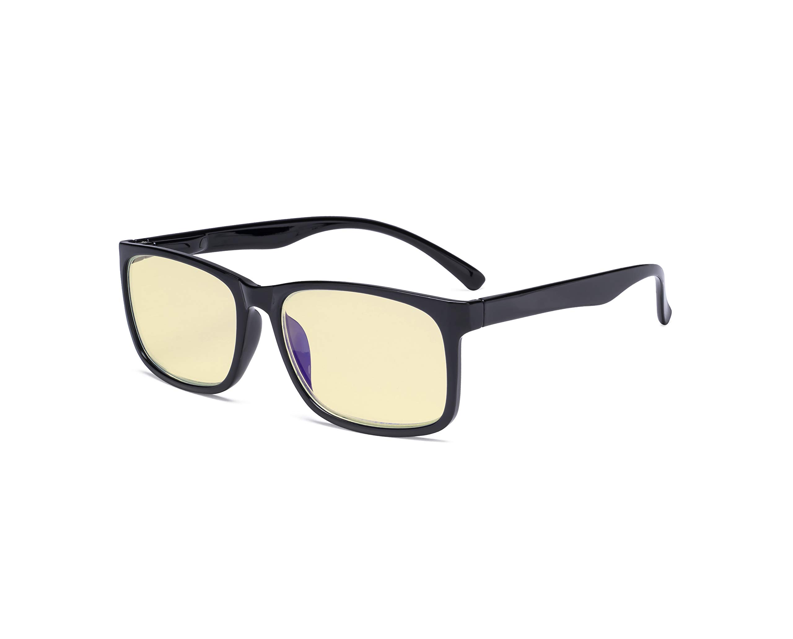 Eyekepper Blue Light Glasses - Design Computer Reading Glasses with Yellow Filter Lens for Men Women Anti Screen Glare Blocking Digital UV Rays - Black +2.00