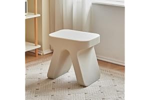 Plastic Ottoman Stool, Step Stool for Living Room, Footstool for Kitchen, Bathroom, Multi-Purpose Lightweight Stool for Dorms