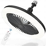 Socket Fan Light with Remote Control, 3 Colors
