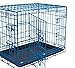 Internet's Best Double Door Steel Crates Collapsible and Foldable Wire Dog Kennel, 24 Inch (Small), Blue