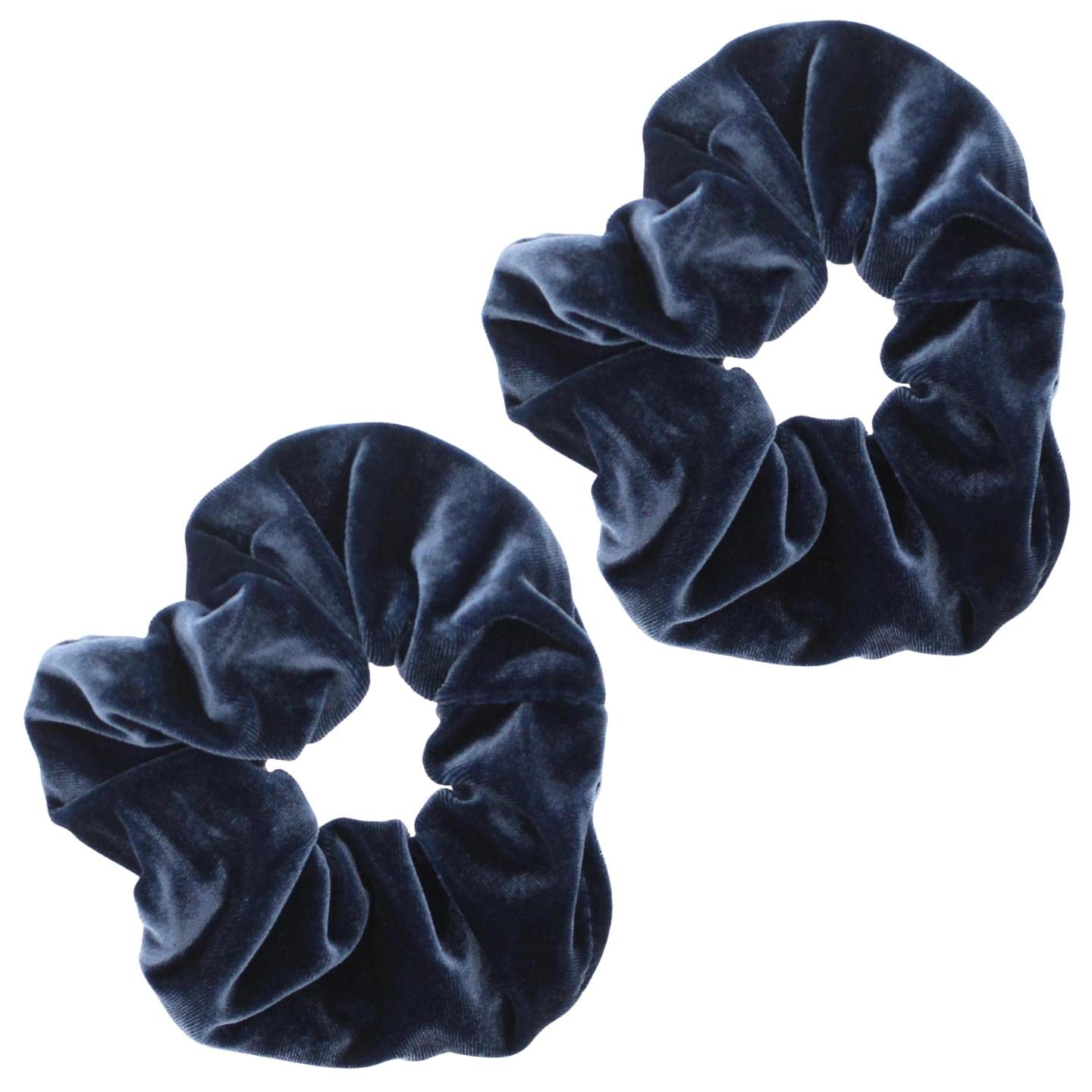Topkids Accessories - Luxury Velvet Scrunchie Scrunchies Elastic Hair Band Ponytail Holders Hair Scrunchie Hair Bobbles Hair Accessories for Women, Ladies, Girls - Pack of 2 (Steel)