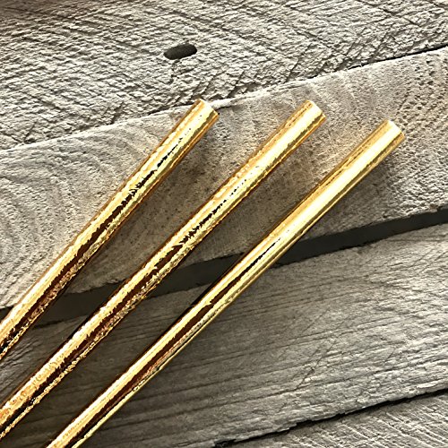 Gold Foil Paper Straws - 7.75 Inches - Pack of 100 - Outside the Box Papers Brand