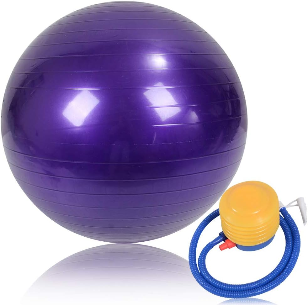 chenlingy Exercise Yoga Ball (55cm-85cm) 400 lbs Anti-Burst Slip-Resistant Yoga Balance Stability Swiss Ball Fitness Exercise Free Air Pump