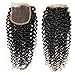 Pizazz Brazilian Curly Hair with Closure Unprocessed Brazilian Virgin Hair 3 Bundles with Closure Free Part 100% Human Hair Natural Black Color(14 16 18+12)