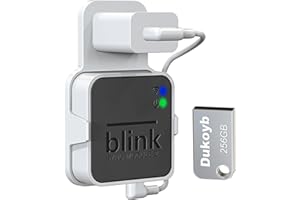 DUKOYB 256GB USB Flash Drive and Outlet Wall Mount for Blink Sync Module, with Short Cable Easy to Move, Space Saving, Local Video Storage for Outdoor/Indoor Camera (Sync Module 2 Not Included)