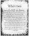 AMERICAN LUXURY GIFTS Lang Leav When Two Souls Fall in Love Love Quotes Wall Decor - Romantic Distressed Romantic Letter Design - Soulful - Wall Art for Weddings (Unframed, 8 x 10 inches)