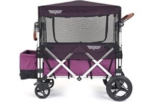 Keenz Folding Collapsible Mosquito Netting Sun Shade Protection Cover Accessory with Zippered Opening for the 7S Kids Toddler Wagon, Black (Net Only)