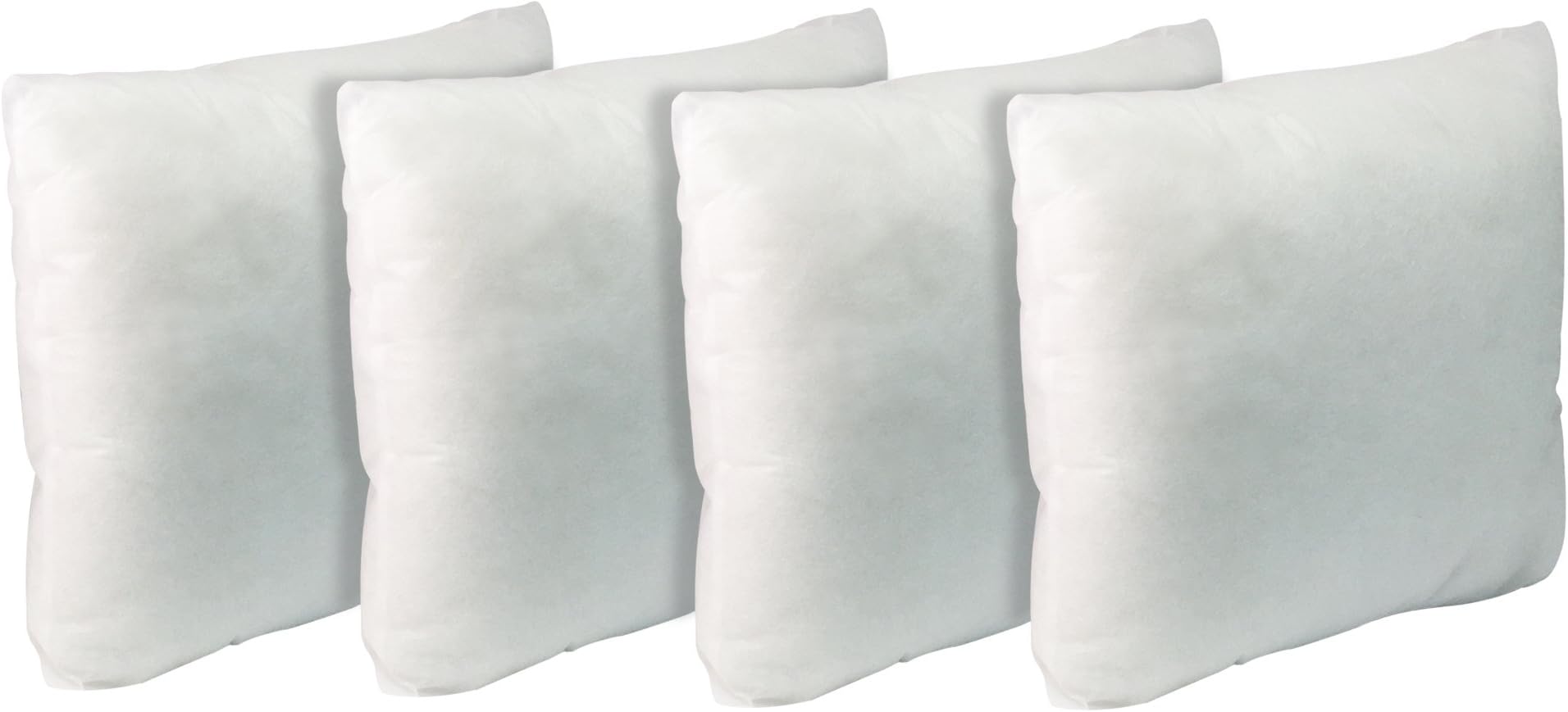 California Pillow, 18" x 18", SET OF FOUR Premium Hypoallergenic FIRM Throw Pillow Insert Stuffer Pillow Insert, White - MADE IN USA