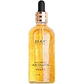 BLUE LOVE 24K Gold Foil Hyaluronic Acid Face Essence Serum - Anti-Aging Moisturizer for Dark Spots, Deep Hydration & Radiant Skin, 3.38 fl oz