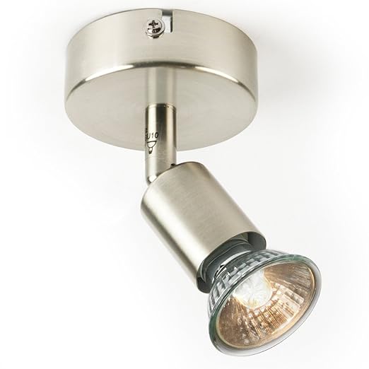 Adjustable Ceiling Spotlight 1 Bulb Steel With 1 X Gu10 Bulb