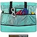 Tingueli Beach Tote Bag For Women with Soft Cooler and Top Zipper — Extra Large Beach Bag, Mesh Tote Bag or Pool Bag [Aquamarine]