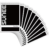 SUNEE 10 Pack Steno Pads 6x9, Gregg Rule, 60 Sheets, Spiral Notebook 6x9, White Paper, Take Notes with Top Spiral Notebook, for School, University, College, Work, Office, Black