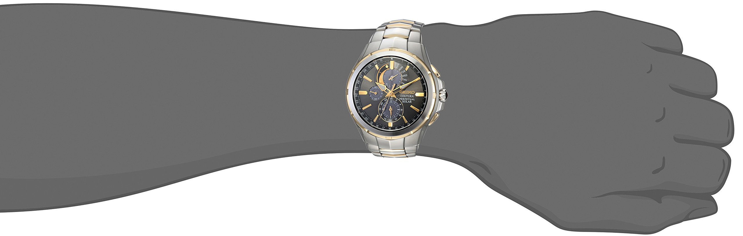 Coutura Men's Solar Perpetual Calendar Alarm Chronograph Watch