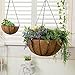 HOUSWOUKER Hanging Planter Hanging Flower Basket 2Pack with Coco Coir Liner Metal Chain 12inch Round Wire Plant Growers Holder Flower Pots Hanger for Indoor Outdoor Garden Porch Decoration