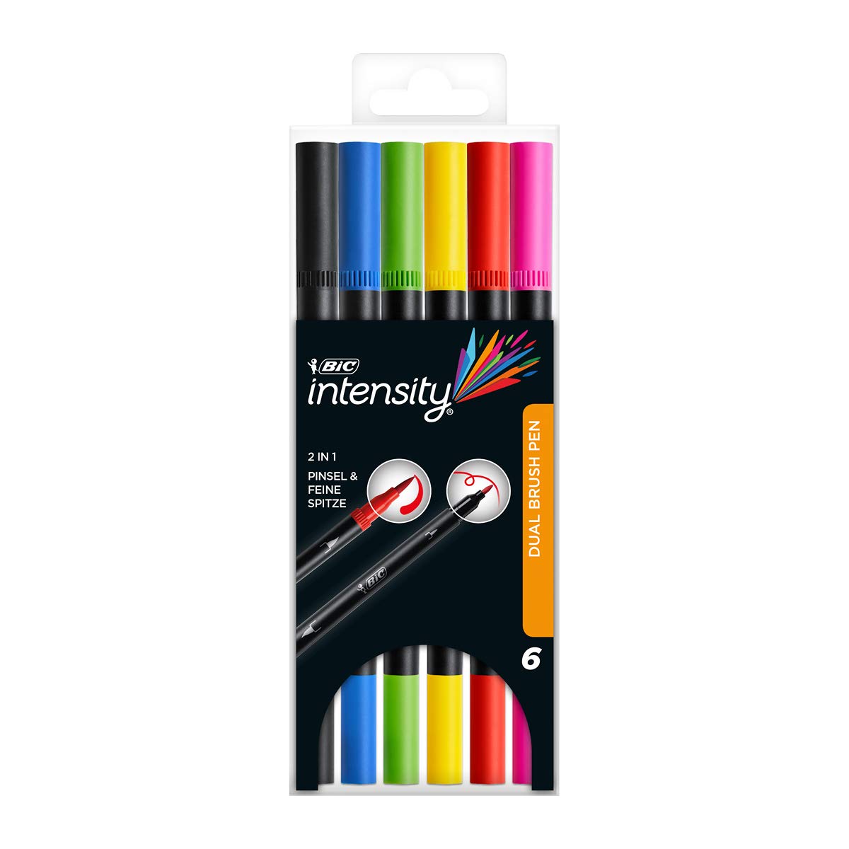 BIC Intensity Dual Brush Pen in Various Colours Set of 6