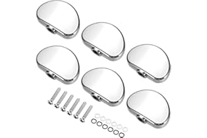 MECCANIXITY 6Pcs Guitar Tuning Pegs Knob Plastic with Silver Screws for Bass, Silver