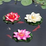 Sixfolo Set of 6 Artificial Lotus Foam Flowers 10 cm Floating Lily Decoration view 2