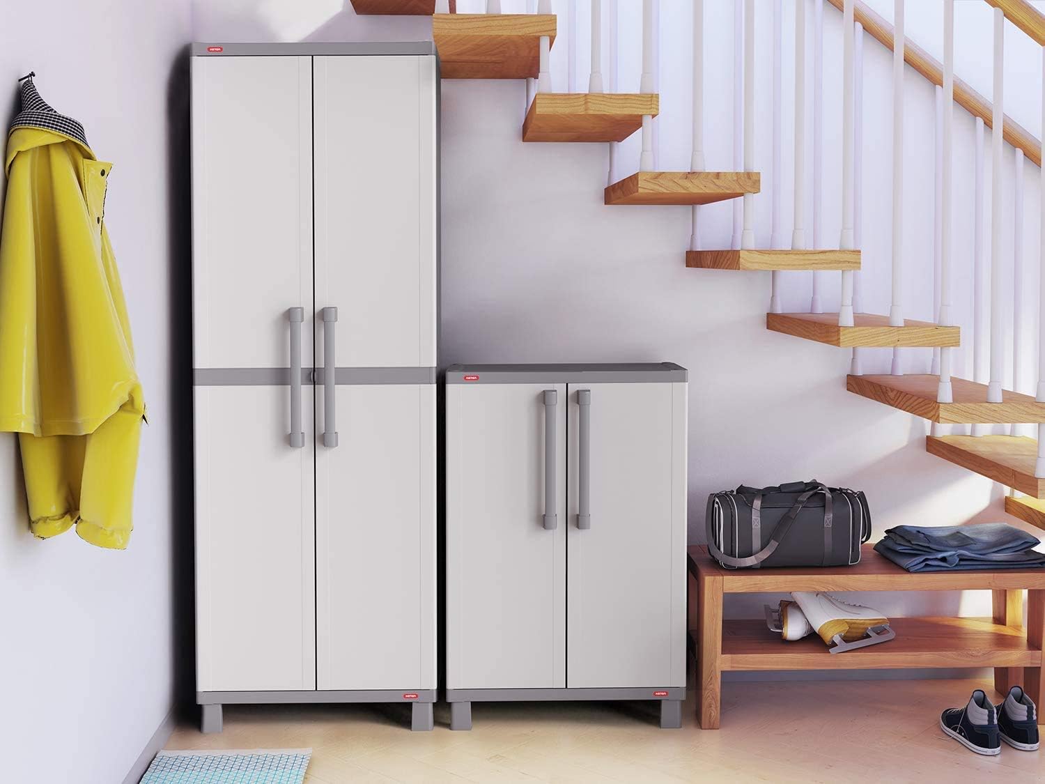 Lockable Tall Utility Storage with Doors and