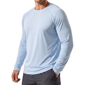 ASYJUMPD Men's Sun Protection Long Sleeve Shirts UPF 50+ UV SPF Lightweight Quick Dry Running Swim Rash Guard Fishing Shirts