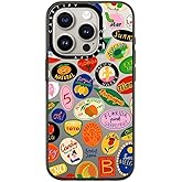 CASETiFY Compact iPhone 15 Pro Case [4 ft. 2X Military Grade Drop Protection/Slim/Lightweight] - Fruit Stickers - Clear Black