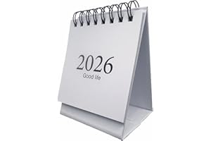 Mini Desk Calendar 2026-2027 - January 2026 until July 2027 Small Desktop Calendar Mini Daily Schedule Thick Paper Twin-Wire 