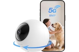 Noorio 4K Indoor Security Camera with 5GHz WiFi - 360° Pan Tilt Pet Camera for Dogs & Cats, Dog Monitor with Speaker, No Subscription Needed, Alexa Compatible, Motion Tracking, Night Vision-Model T120