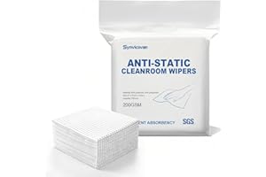 Synvicovan Anti-Static Microfiber Wipes 9"x9"(100 Pcs,Class 100, 200GSM) Lint Free Cloths Reusable Special ESD Protection Des