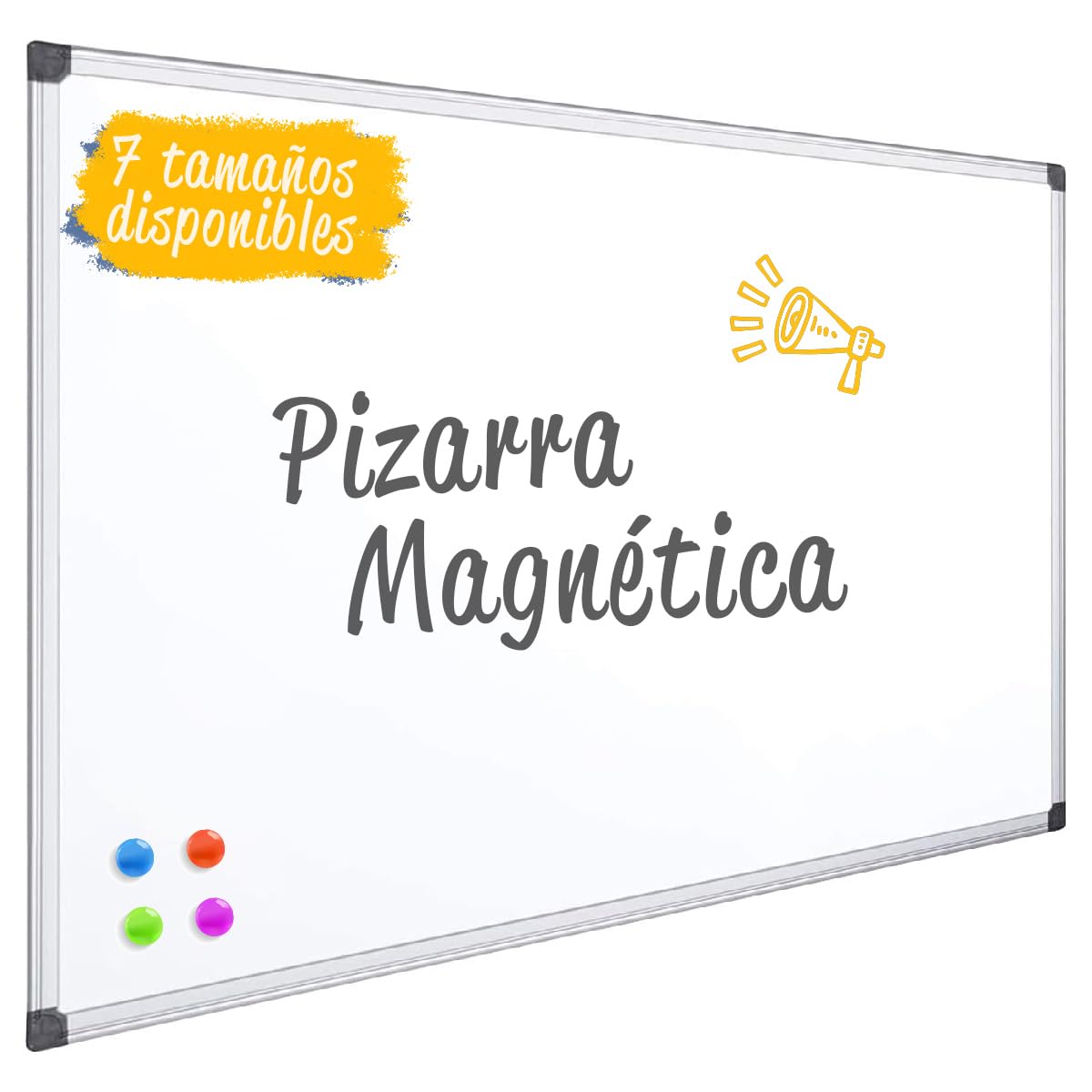 OFFITURIA OFFITURIA® Magnetic Whiteboard Lacquered with Aluminium Frame Sturdy Easy to Wipe Dry (1200X900MM) 900X600 MM Silver