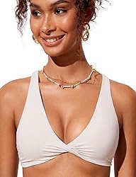 CRZ YOGA Womens V Neck Bikini Tops Twist Front