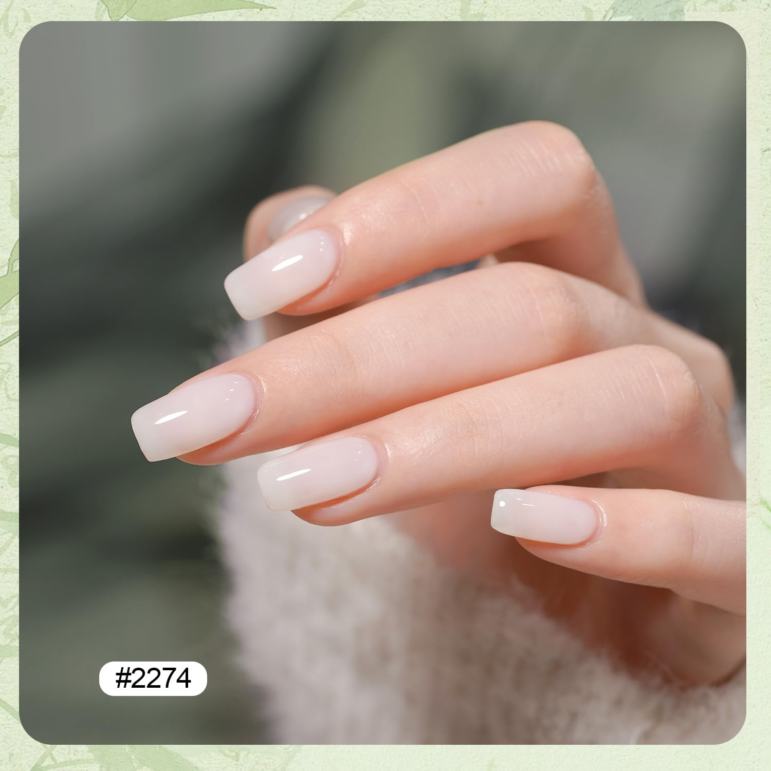 GAOY Jelly Green Gel Nail Polish Set, 6 Transparent Colors Sheer White, Soak Off UV Light Cure Gel Polish for Salon and Nail Art DIY at Home, Emerald Green - Image 4